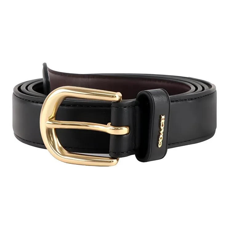COACH Cow Leather Belts Women's Black Width 2.5cm-1
