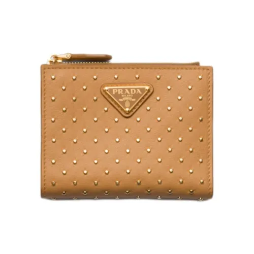 PRADA Leather Wallet Women's Natural