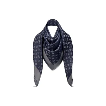 LOUIS VUITTON Silk Shawls Women's Night Blue
