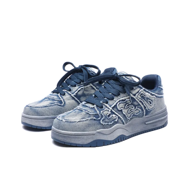 CEDAR HAN Canvas Shoes Unisex Low Top Blue-26