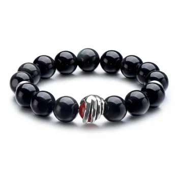 IDEAGEMER Obsidian Bracelets Men's