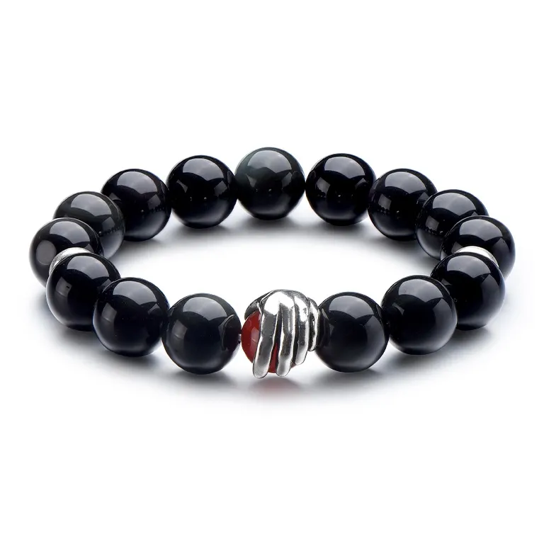 IDEAGEMER Obsidian Bracelets Men's-0