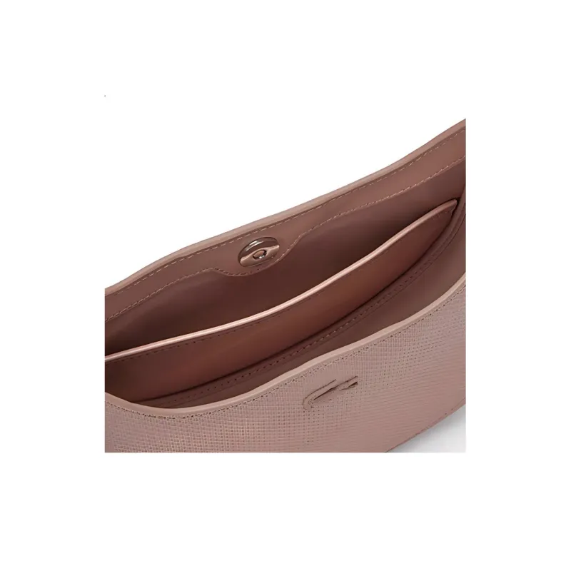 LACOSTE Cow Leather Shoulder Bag Crossbody Bag Small Size Women's Pink-2
