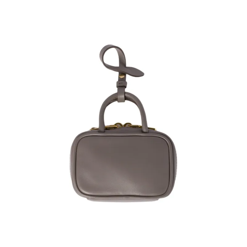 MIU MIU Calfskin Bag Charm Bag Accessory Women's Clay Gray-1