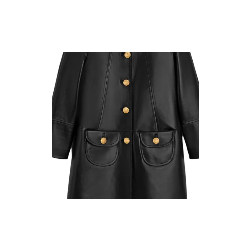 CELINE Coat With Claudine Collar In Soft Lambskin-2