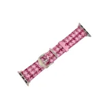 Pink Plaid/Christmas Color Scheme Collection Woolen Leather Strap