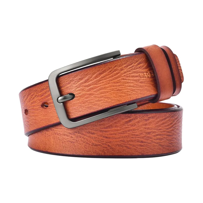 Old Man's Head Top Grain Cow Leather With Vegetable Tanned Leather Leather Belts Men's 3.8cm-1