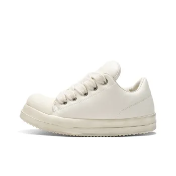 HART DAVIS Big Head Puffy Shoes Coverage Warm Slip Resistant Height Increasing Low Top Skateboard Shoes Unisex White