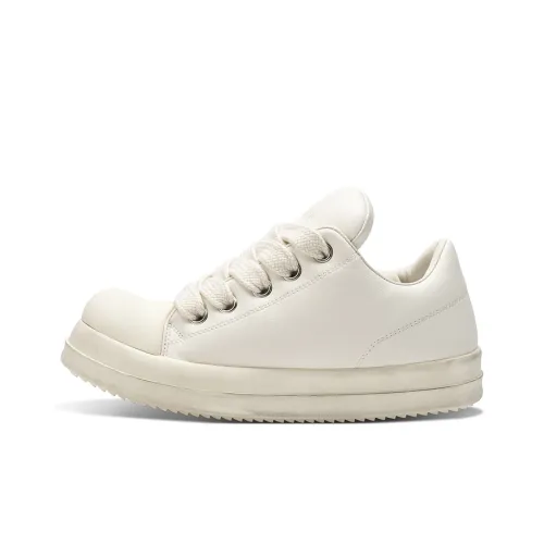 HART DAVIS Big Head Puffy Shoes Coverage Warm Slip Resistant Height Increasing Low Top Skateboard Shoes Unisex White