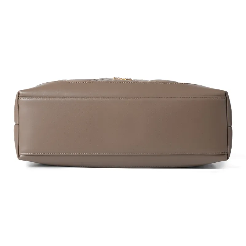 Montagut Sheepskin Handbag Regular Women's Black/Stone Gray/Acorn/Coconut Milk White-14