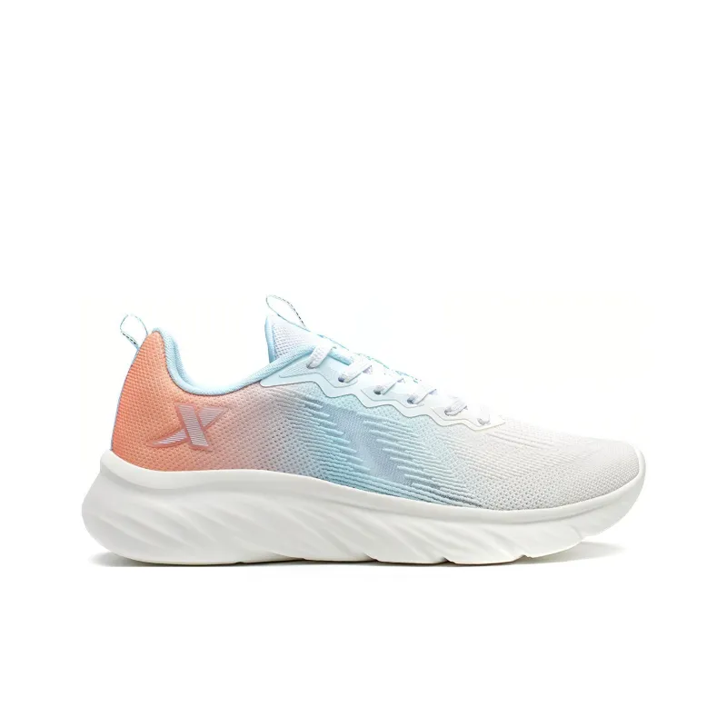 XTEP Cushioned Anti Slip Wear Resistant Breathable Lightweight Low Top Running Shoes Men's Pink Blue Orange Mesh-1