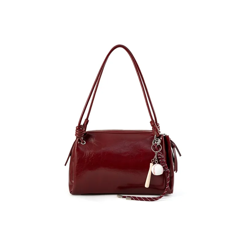 Vigno Synthetic Leather Shoulder Bag Regular Women's Coffee/Coconut Shell Brown/Black/Red-11
