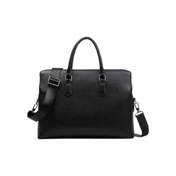Old Man's Head Cow Leather Briefcases Regular Men's Black