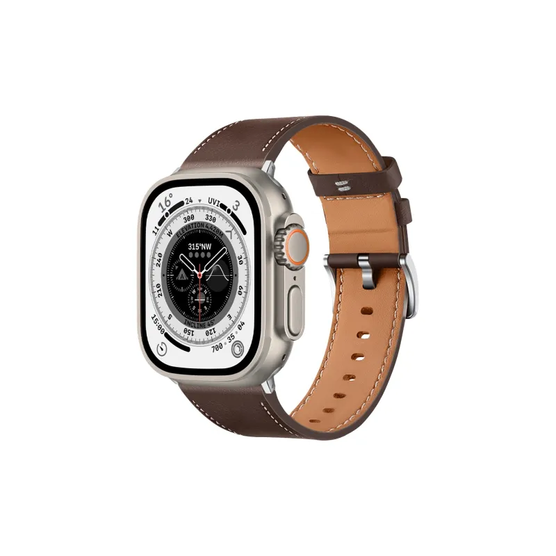 PULAISI Watch Band Apple Compatibility Cowhide Leather Material-0