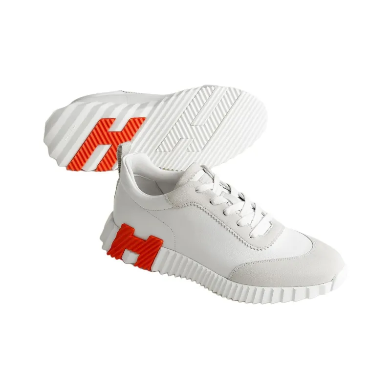 HERMES Bouncing Low Top Casual Shoes Men's White-2