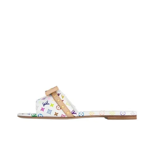 Takashi Murakami x LOUIS VUITTON 6AM Slide Slippers Women's White