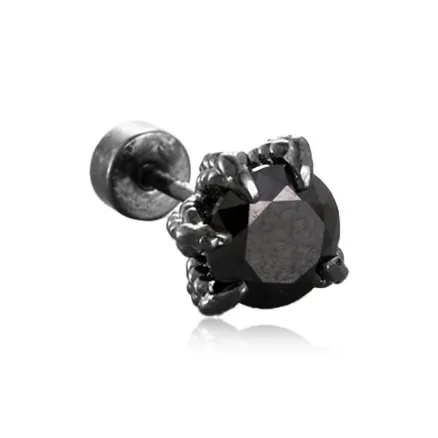 Alloy Zircon Dragon Claw Stud Earrings Unisex-13