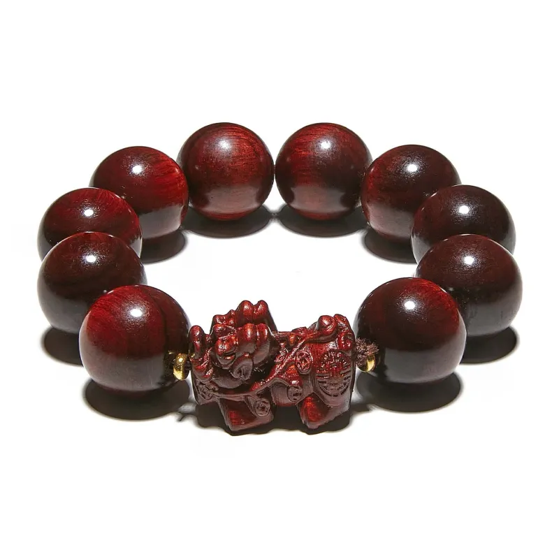 Crabs Red Rosewood Compressed Wood Beaded Bracelet Unisex-0