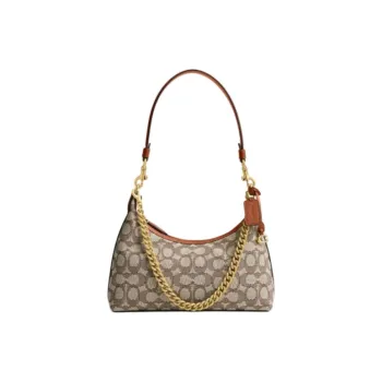 COACH Juliet Fabric Cow Leather Patchwork Crossbody Bag Shoulder Bag Medium Size Women's Cocoa Polished