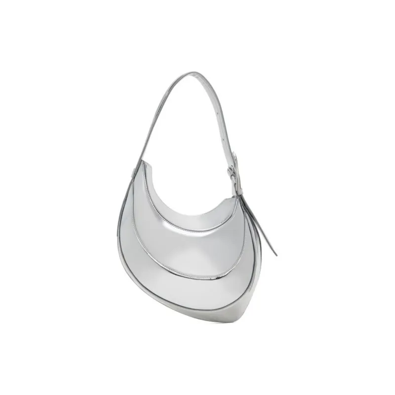 Mugler Faux Leather Shoulder Bag Small Size Women's Silver-0