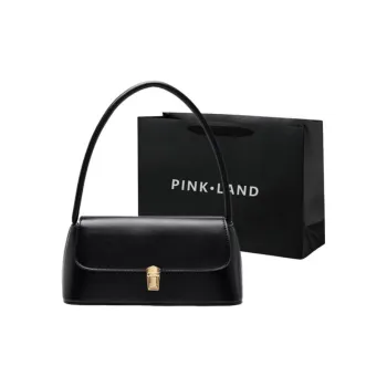 PINK·LAND PU Shoulder Bag Regular Women's Beige/Black/Red/Yellow/Brown/Coffee/Blue