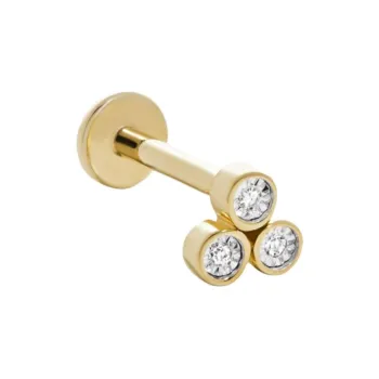 Monica Vinader 14kt Yellow Gold Labret Diamond Single Earring