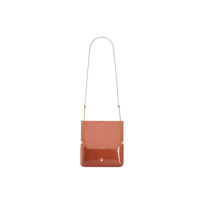 SAINT LAURENT CASSANDRE Calfskin With Lambskin Cell Phone Pouch, Shoulder Bag Women's Gentle Rose-5