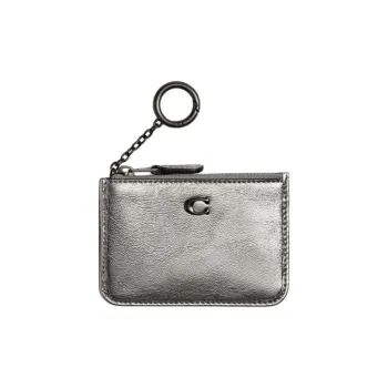 COACH Sheepskin Card Holder Mini Unisex Anthracite