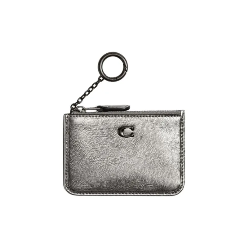 COACH Sheepskin Card Holder Mini Unisex Anthracite-0