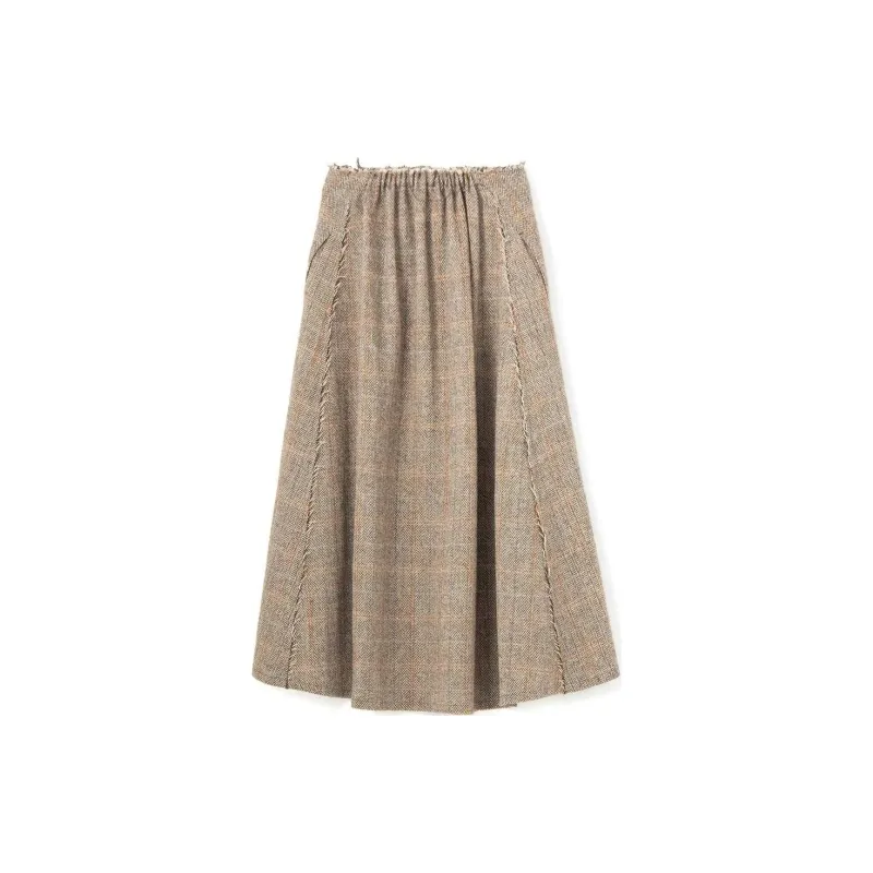Yohji Yamamoto Casual Long Skirts Women's Khaki-1