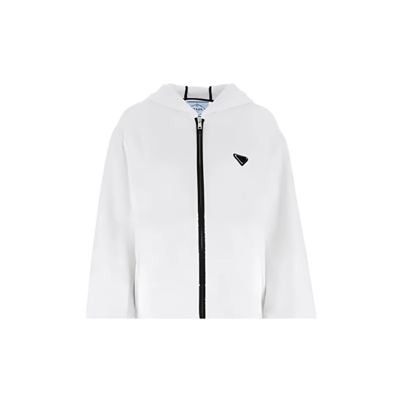 PRADA SS22 Sweatshirt Jacket Women's White-4