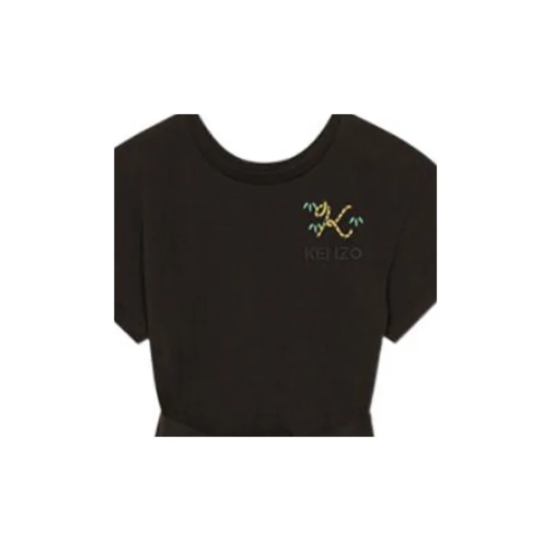 KENZO Logo Embroidered Crewneck Mini T-Shirt Dress-4