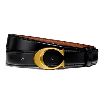COACH Cow Leather Leather Belts Women's Black Width  2.5cm