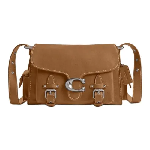 COACH Cargo Soft Tabby Cow Leather Portable Crossbody Bag Shoulder Bag Medium Size Women's Honey Brown