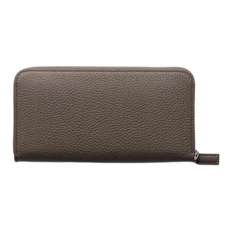 PRADA Leather Wallet Women's Gray Brown-2