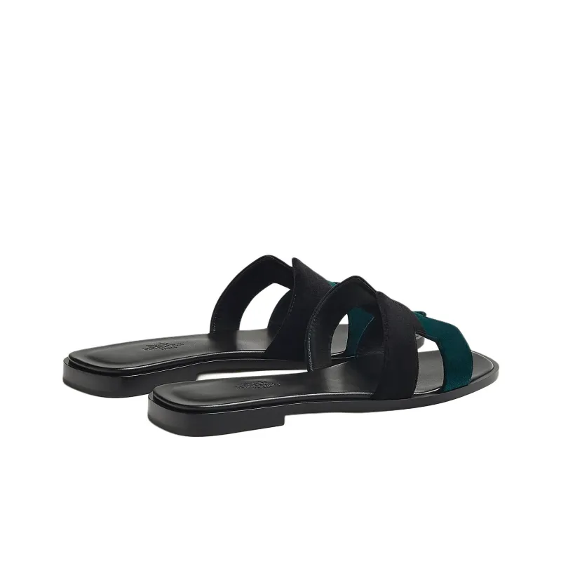 HERMES Oran Slide Slippers Women's Moss Green-3