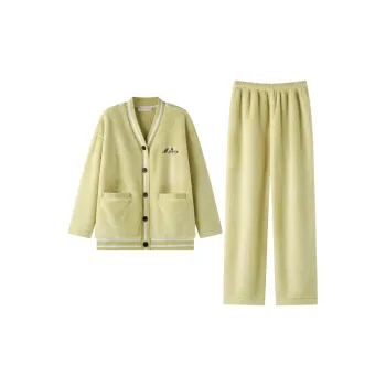Meonsill Pajama Set Women's Yellow Green