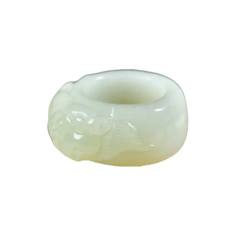 Jade Charm Yao Hetian Jade Rings White Jade/Pale Greenish White Jade Unisex-0