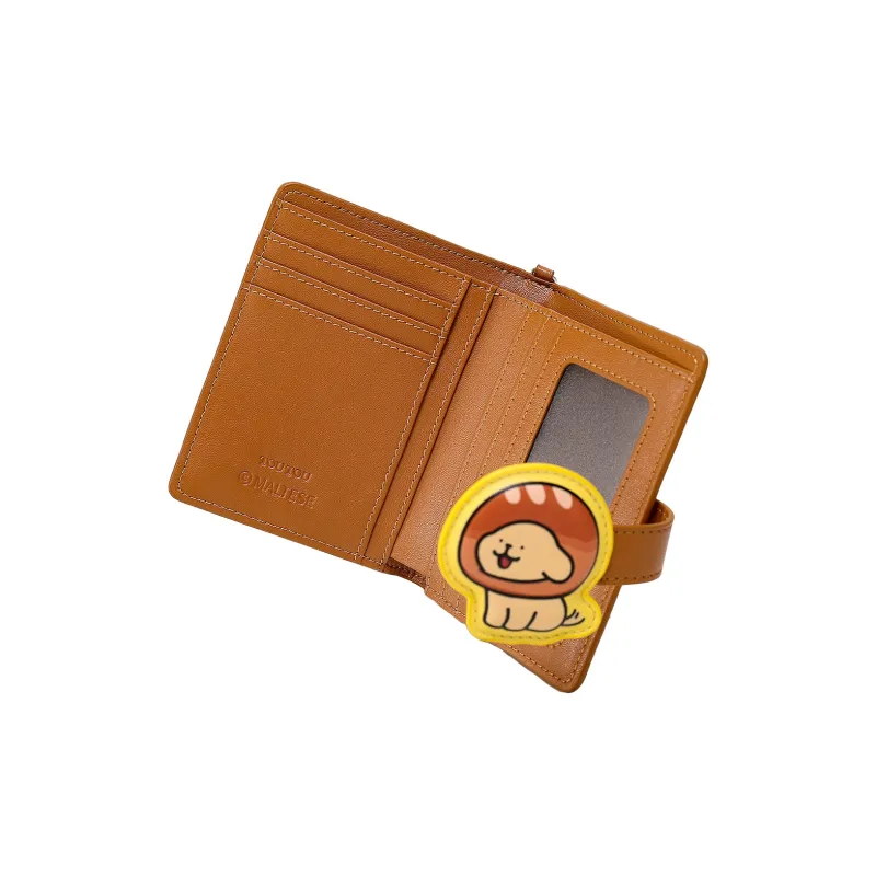 TOUTOU Maltese Fabric Wallet Regular Women's Sugar Needle Brown-3