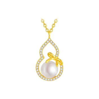 CHOW TAI SENG Pearl Elegant Elegance Goddess Collarbone Chain Women's