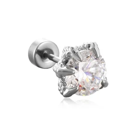Alloy Zircon Dragon Claw Stud Earrings Unisex-0