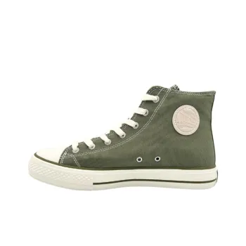 QIANJIN Wear resistant And Lightweight High Top Canvas Shoes Men's Army Green