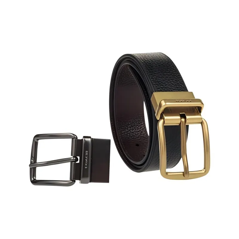COACH Leather Belts Men's Black Width 3.8cm-1