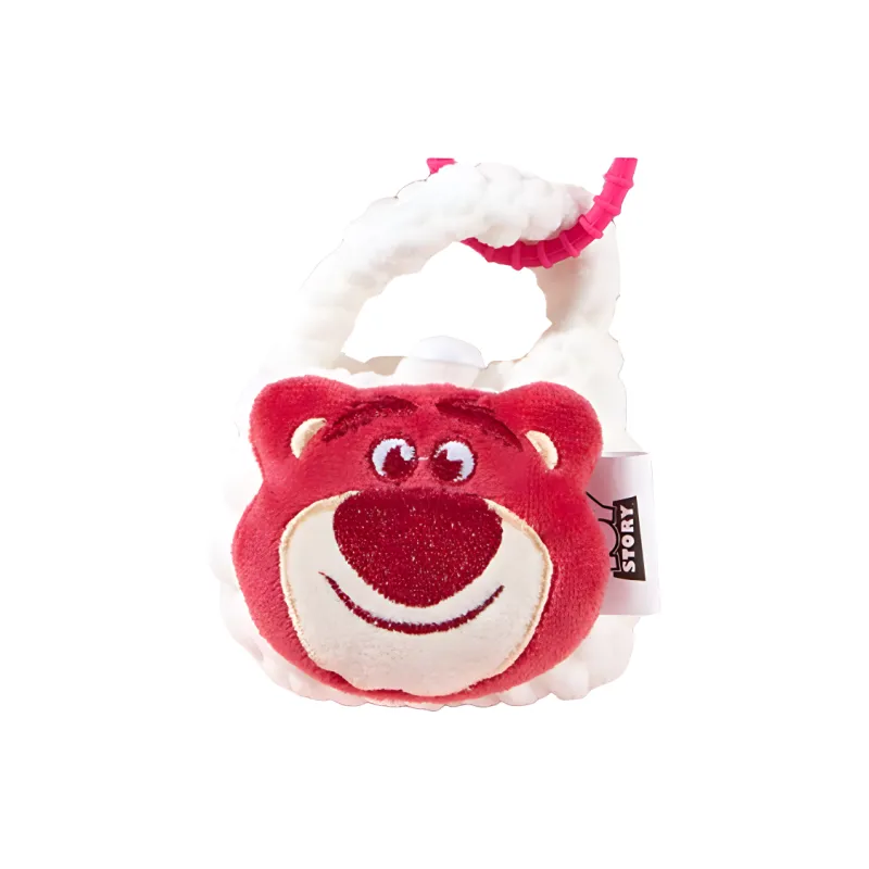 Disney Strawberry Bear Series Polyester Storage Charm Handbag Small Size Unisex Multicolor-3