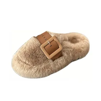 Under Rubber Sole Slip-Resistant Wrap-toe Slippers Unisex Khaki