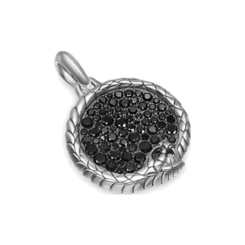 David Yurman Sterling Silver Cairo Ouroboros Diamond Amulet 25mm