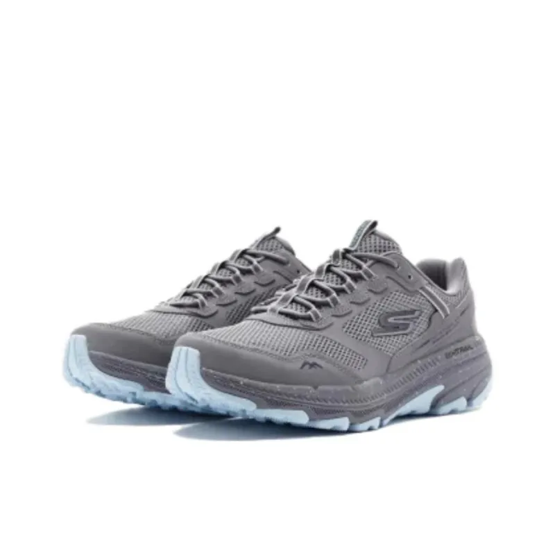 Skechers Go Run Trail Anti Slip Wear Resistant Low Top Running Shoes Women's Gray Blue-3