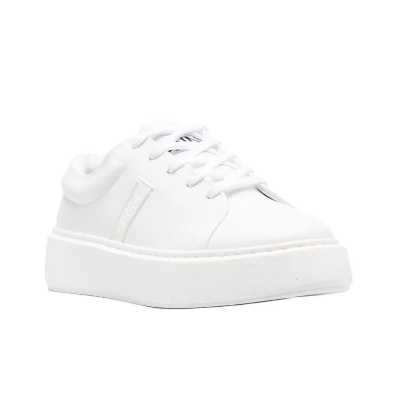 GANNI Court Low Top Skateboard Shoes Women's White-2