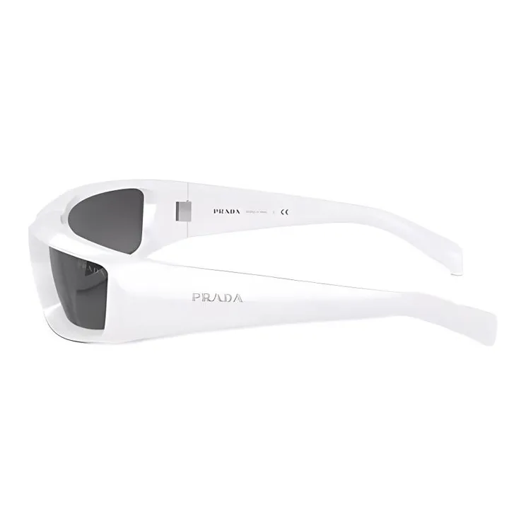 PRADA Plate Frame Rectangular Sunglasses Men's White-2