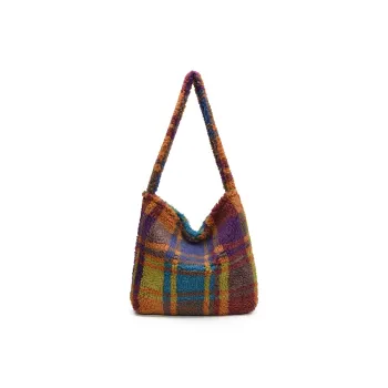 SUN ERATH&U Woolen Shoulder Bag Women's Small Dog/Plaid